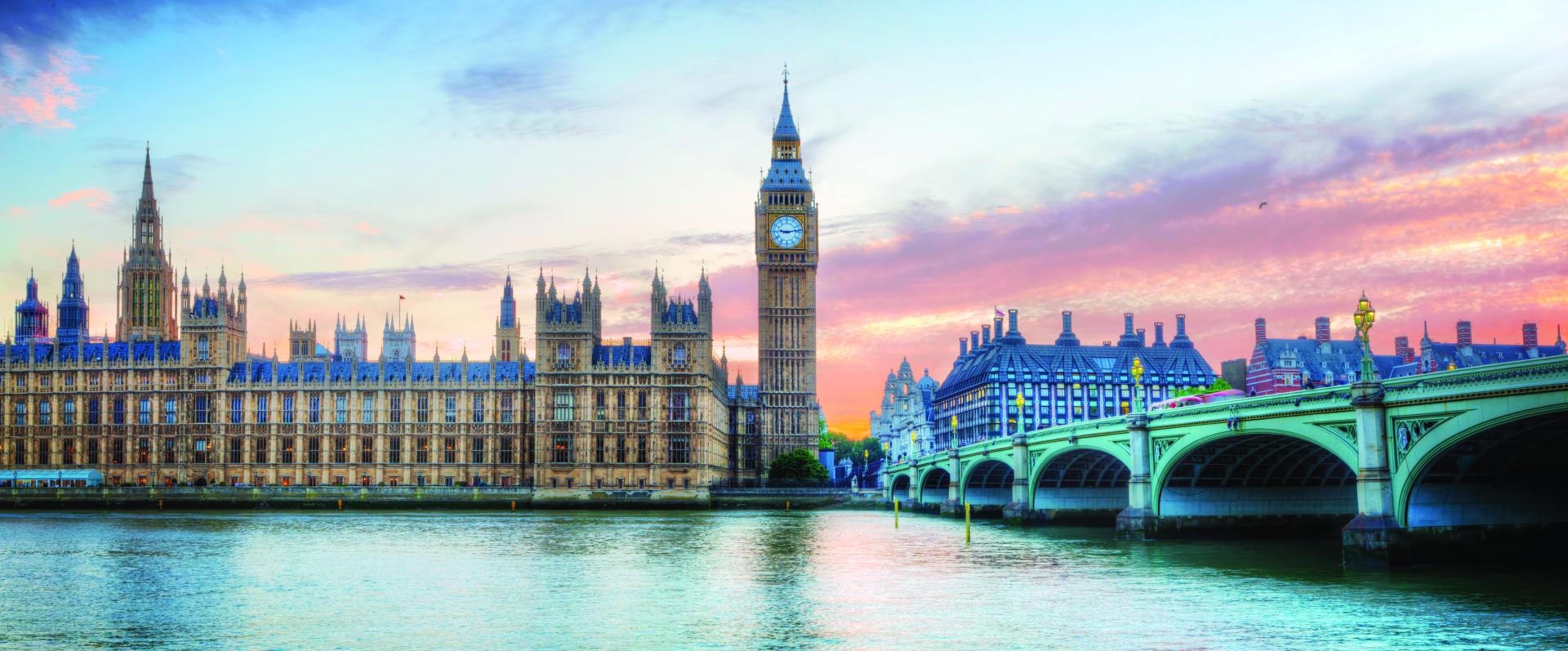 Palace of Westminster on the River Thames at Sunset
