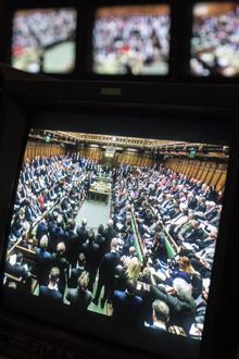 Picture of TV footage of the House of Commons
